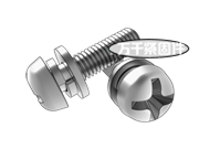 十字槽盤(pán)頭螺釘、平墊和彈墊組合 QC 236B